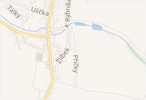 Příčky v obci Prace - mapa ulice