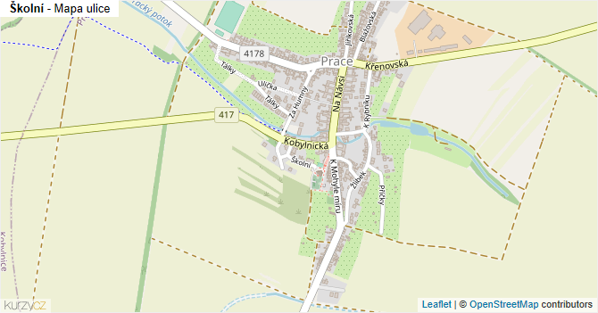 Školní - mapa ulice