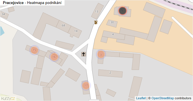 Pracejovice - mapa podnikání