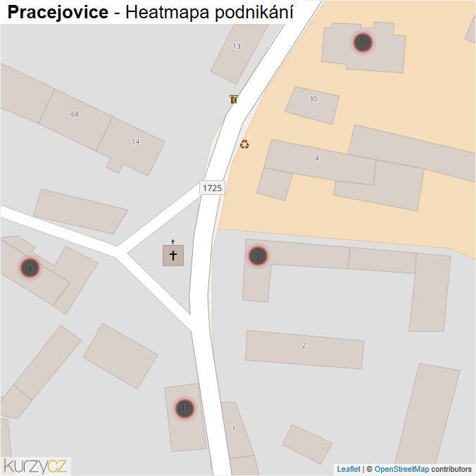 Mapa Pracejovice - Firmy v obci.