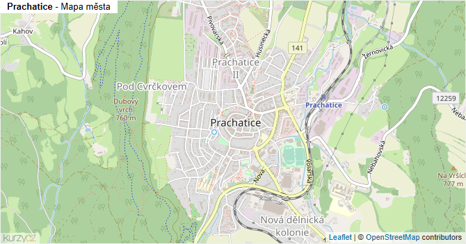 Prachatice - mapa města