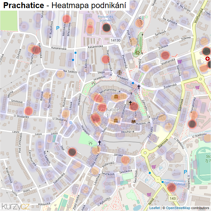 Mapa Prachatice - Firmy v obci.