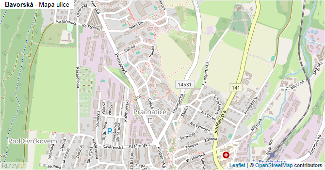 Bavorská - mapa ulice