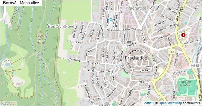 Borová - mapa ulice