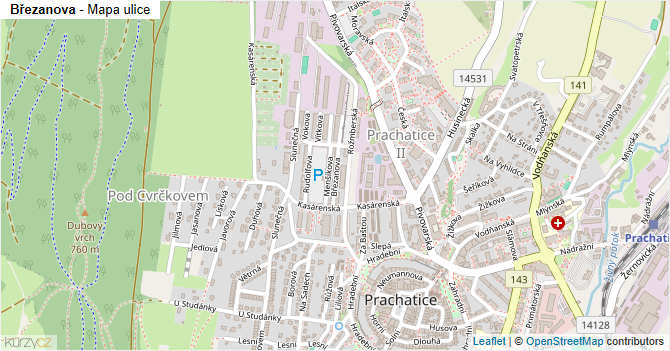 Březanova - mapa ulice