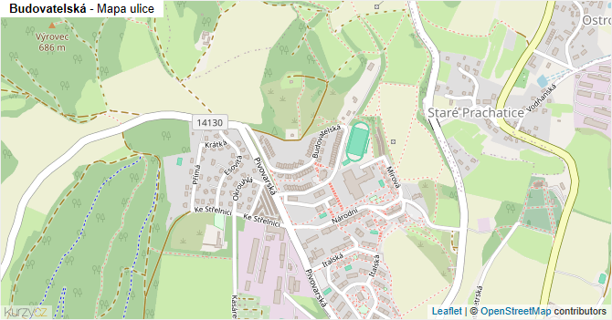 Budovatelská - mapa ulice