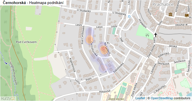 Černohorská - mapa podnikání