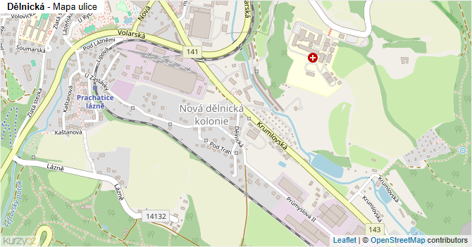 Dělnická - mapa ulice