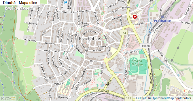 Dlouhá - mapa ulice