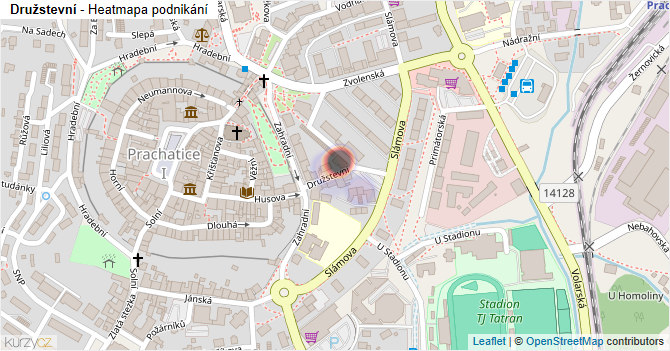 Družstevní - mapa podnikání