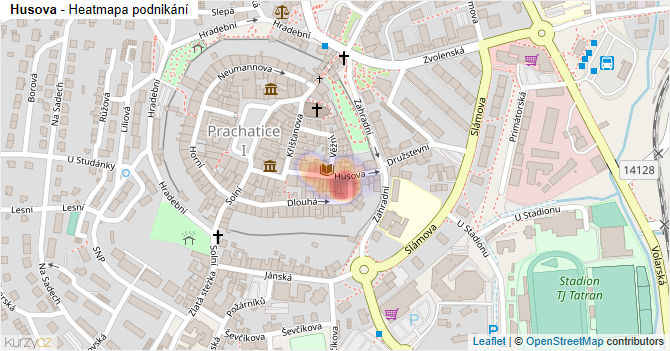 Husova - mapa podnikání