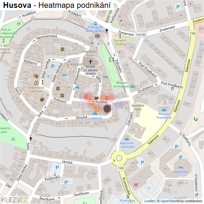 Mapa Husova - Firmy v ulici.