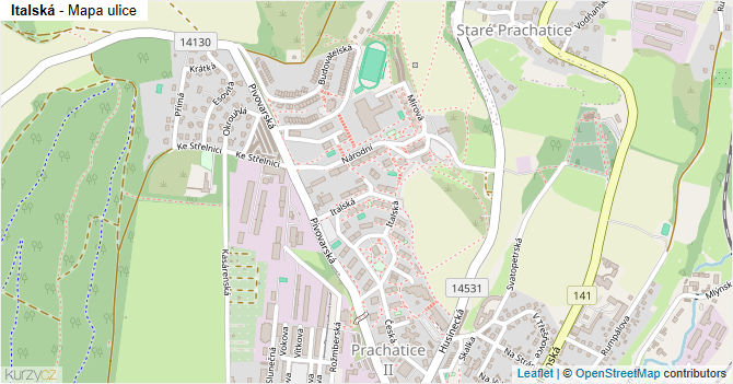 Italská - mapa ulice
