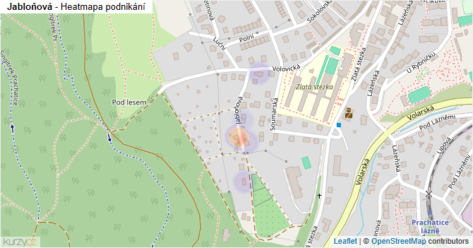 Jabloňová - mapa podnikání