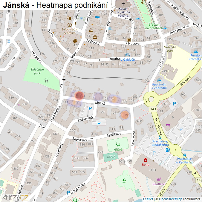 Mapa Jánská - Firmy v ulici.