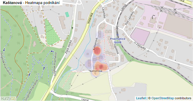 Kaštanová - mapa podnikání