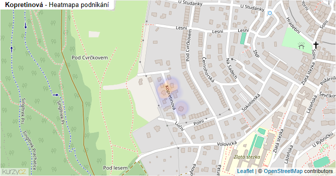 Kopretinová - mapa podnikání