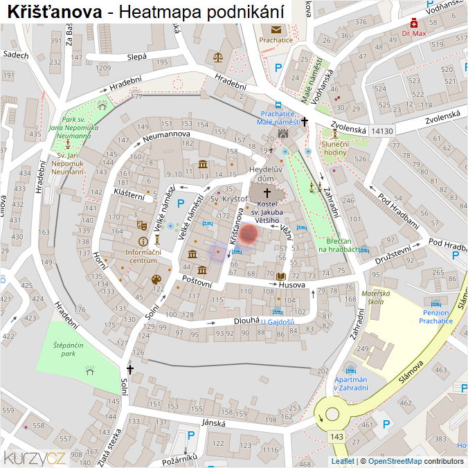Mapa Křišťanova - Firmy v ulici.