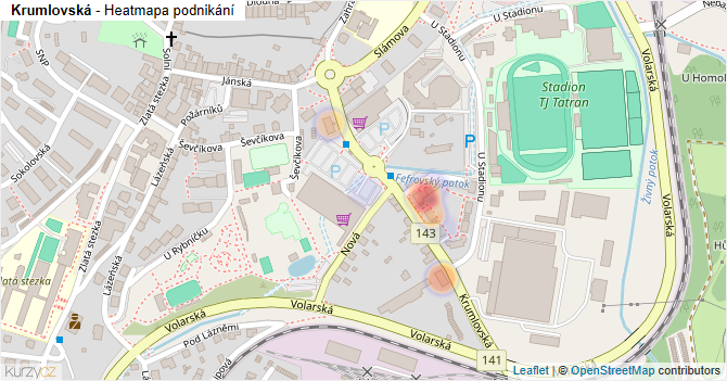 Krumlovská - mapa podnikání