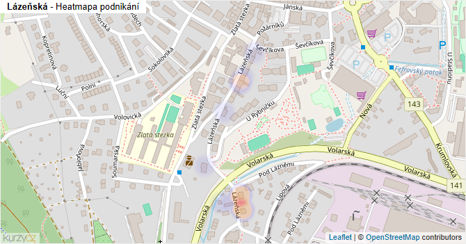 Lázeňská - mapa podnikání