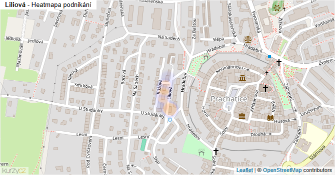 Liliová - mapa podnikání