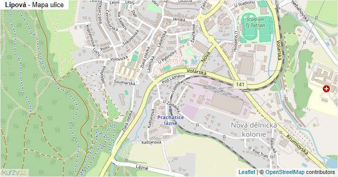 Lipová - mapa ulice