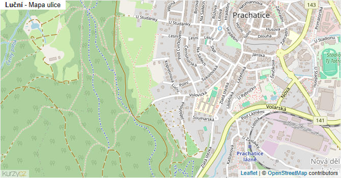Luční - mapa ulice