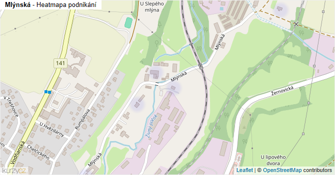 Mlýnská - mapa podnikání