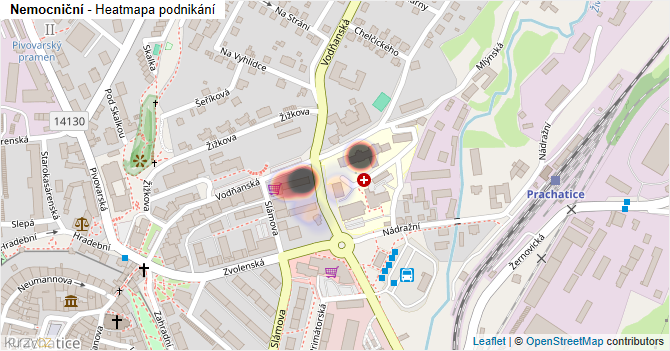 Nemocniční - mapa podnikání