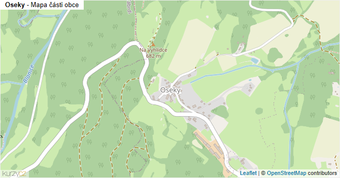Oseky - mapa části obce