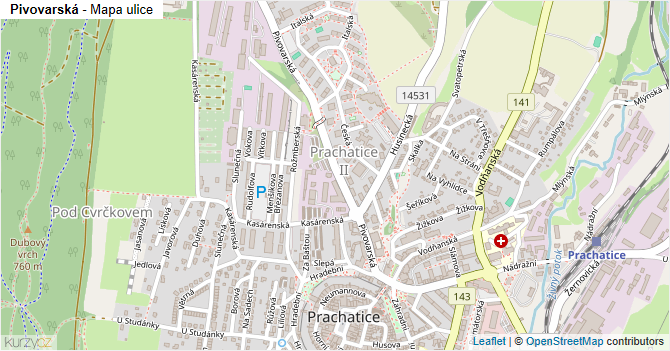 Pivovarská - mapa ulice