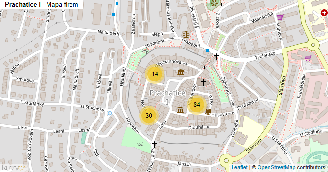Prachatice I - mapa firem