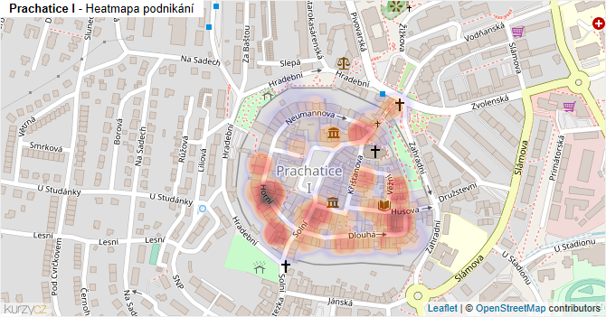 Prachatice I - mapa podnikání