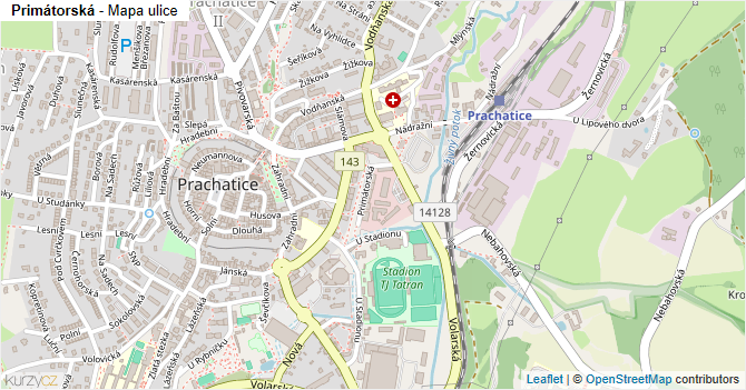 Primátorská - mapa ulice