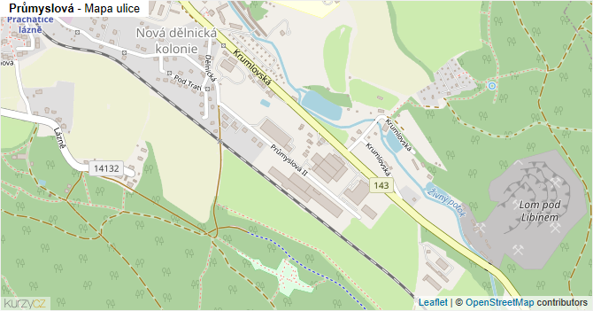 Průmyslová - mapa ulice