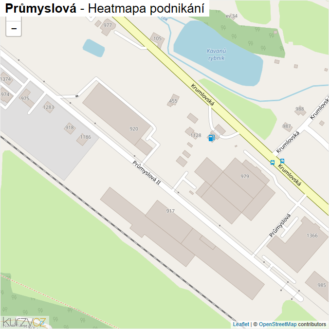 Mapa Průmyslová - Firmy v ulici.