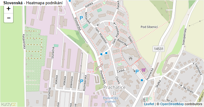 Slovenská - mapa podnikání