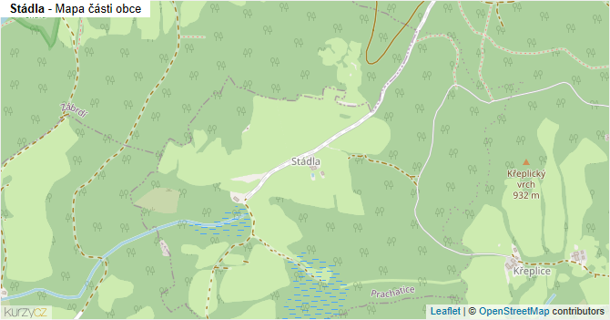Stádla - mapa části obce