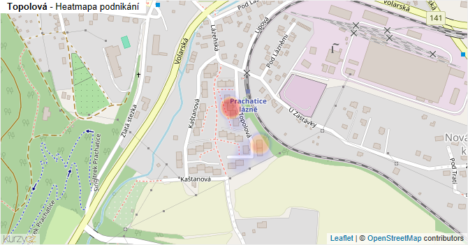Topolová - mapa podnikání