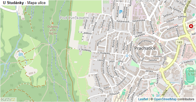 U Studánky - mapa ulice