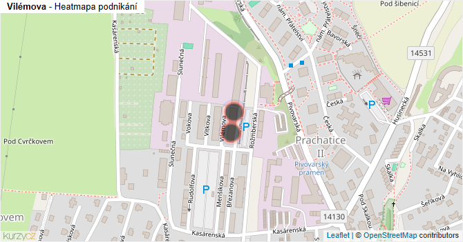 Vilémova - mapa podnikání