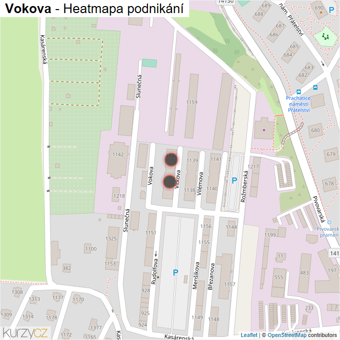 Mapa Vokova - Firmy v ulici.