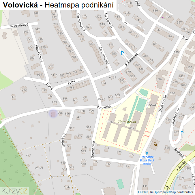 Mapa Volovická - Firmy v ulici.