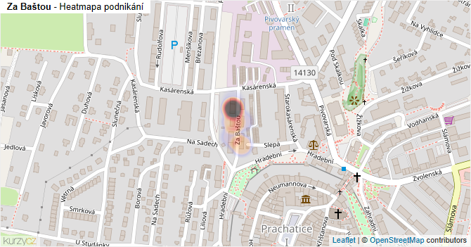 Za Baštou - mapa podnikání
