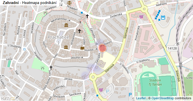 Zahradní - mapa podnikání