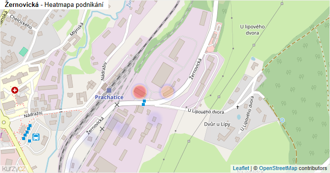 Žernovická - mapa podnikání