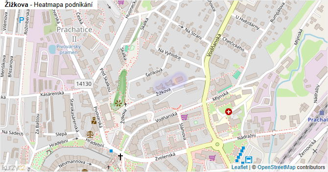 Žižkova - mapa podnikání