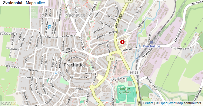 Zvolenská - mapa ulice