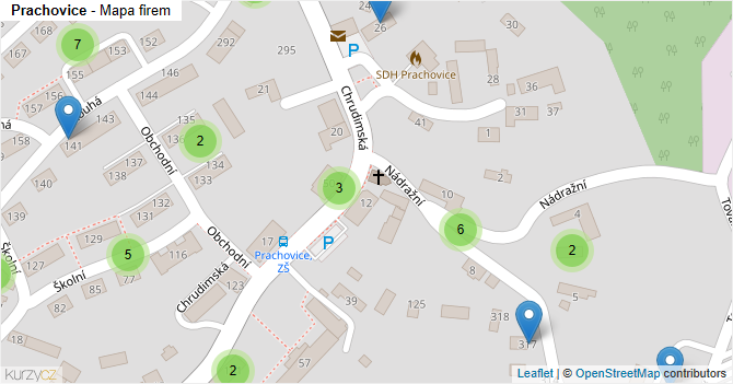 Prachovice - mapa firem