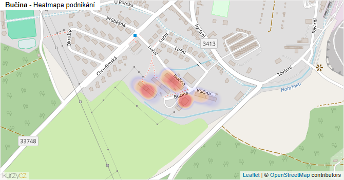 Bučina - mapa podnikání